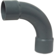 Profec Bocht 90° PVC-U 50 mm lijmmof 10bar grijs type handgevormd