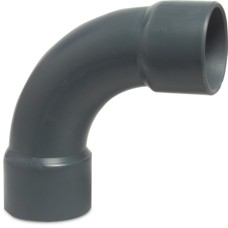 Profec Bocht 90° PVC-U 40 mm lijmmof 16bar grijs type handgevormd
