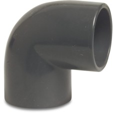 Knie 90° PVC-U 50 mm lijmmof 16bar grijs