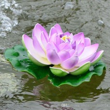 Waterlily Foam Flower + Flower Button 14,5 cm Paars (039)